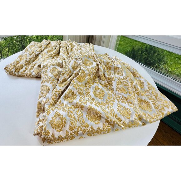 Vintage 60s curtain, golden brocade drapery, pleated blackout panel, JC Penney - Picture 10 of 10